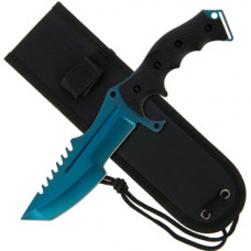 11 inch Huntsman Style Knife with Rubber Handle and Blue Edge Blade (934)
